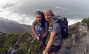 Erika Courtney on her first backpacking trip